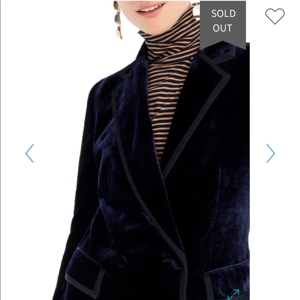 New J.crew Double Breasted Blue Velvet Blazer Size 2 small S - Picture 4 of 11